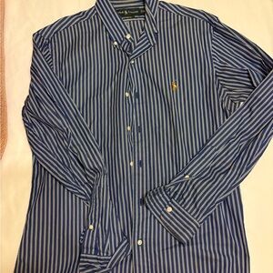 Ralph Lauren Navy, White, and Black Striped Shirt